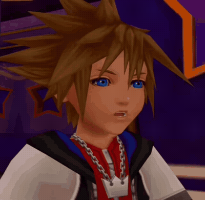 Sora From Kingdom Hearts With Chain And Red Shirt GIF