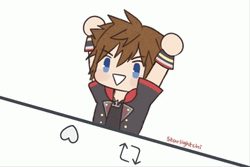 Sora Tossing Hearts Away GIF