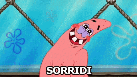 Sorridi Sorridere Patrick Spongebob Allegro GIF