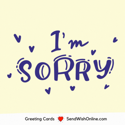 Sorry Greeting Card with Hearts