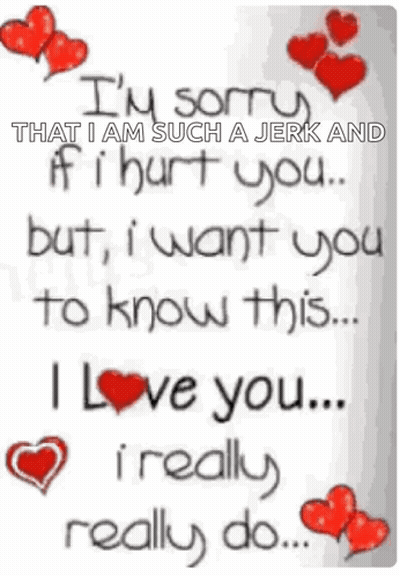 Sorry I'm A Jerk Hurt You But Want You To Know GIF