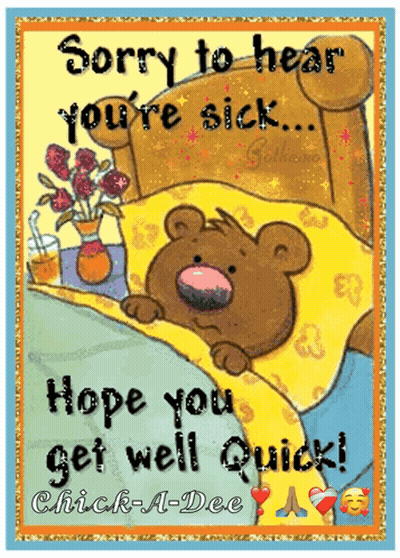 Sorry You're Sick Teddy Bear Card GIF