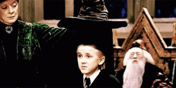 Sorting Hat Choosing Slytherin For Draco GIF