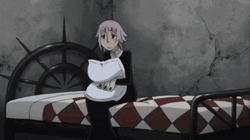 Soul Eater Crona Sitting In Bed GIF