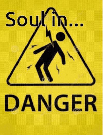 Soul In Danger Sign With Electrocuted Person GIF