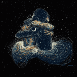 Soulmate Astrology Cosmic Couple Hug GIF