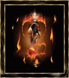 Soulmate Hearts On Fire Couple GIF