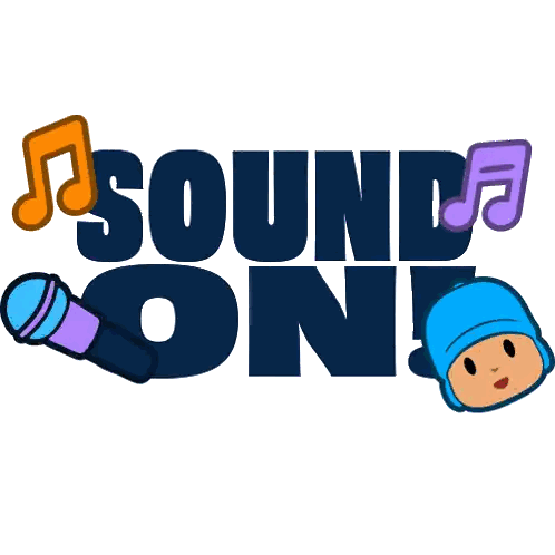 Sound On Logo With Microphone And Pocoyo Sticker
