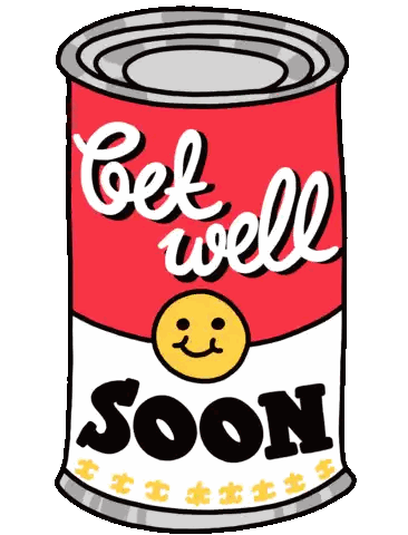 Soup Can Saying Get Well Soon Sticker