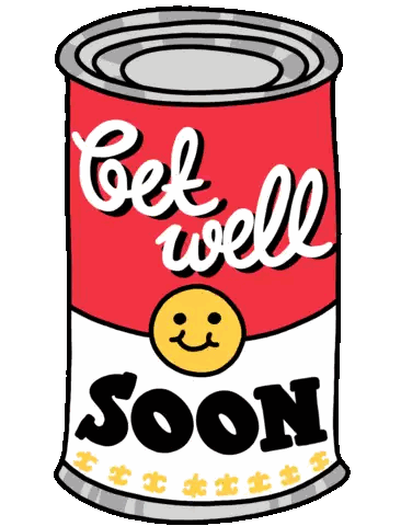 Soup Can Saying Get Well Soon Sticker