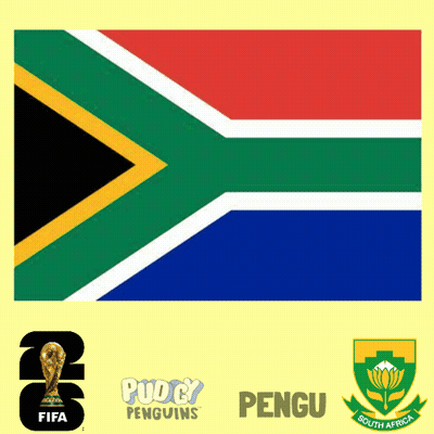 South Africa Flag FIFA Pugzy Penguins Logos GIF