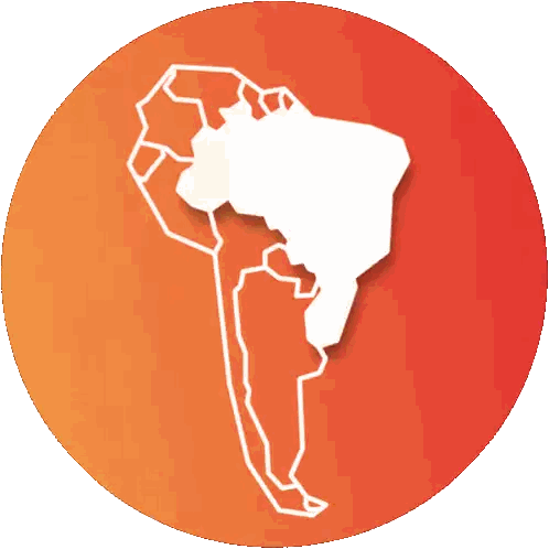South America Map On Orange Background Sticker