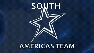 South America Team Logo White Star On Blue GIF