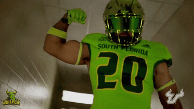 South Florida Football Player Flexing Muscles GIF