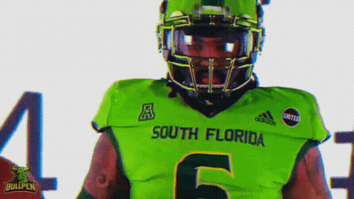 South Florida Football Player In Green Uniform GIF