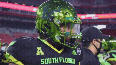 South Florida Football Player Wearing Helmet GIF