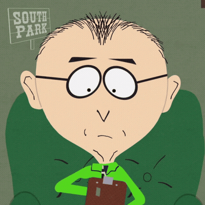 South Park Bald Character Sitting GIF