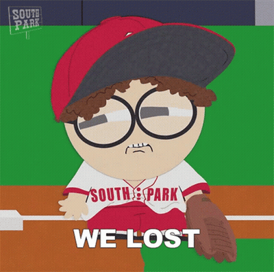 South Park Baseball Player Sitting On Bench GIF