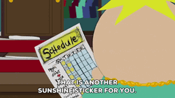 South Park Butters Stotch Holding A Schedule GIF