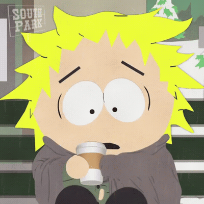 South Park Cartoon Character Holding Cup GIF