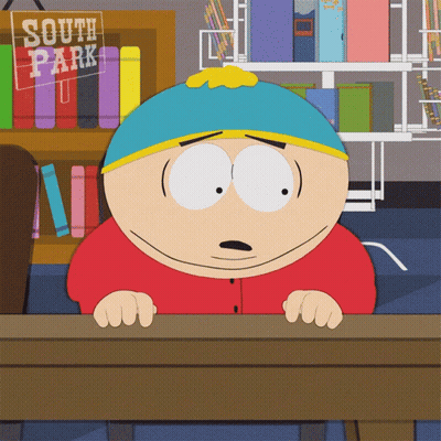 South Park Cartoon Character Sitting At Desk GIF