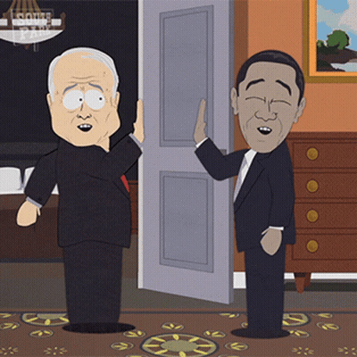 South Park Cartoon Of Two Men Standing GIF
