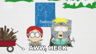 South Park Cartoon Saying Aww Heck GIF