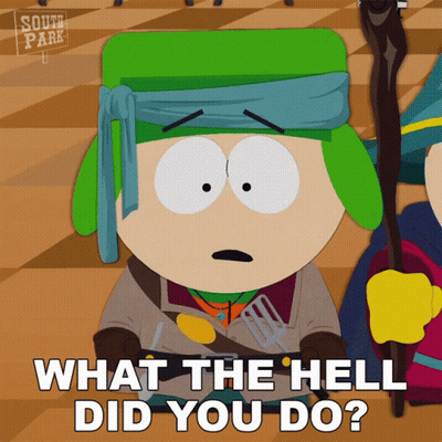 South Park Character Asking What The Hell Did You Do GIF