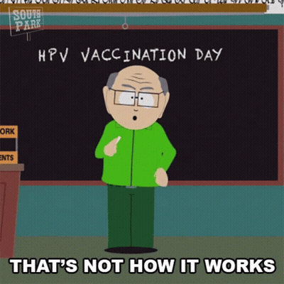 South Park Character At HPV Vaccination Day Blackboard GIF