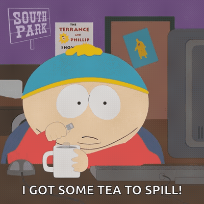 South Park Character Drinking Tea GIF