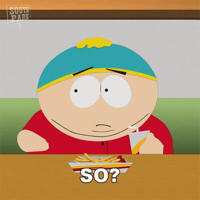 South Park Character Eating French Fries And Drinking Soda GIF