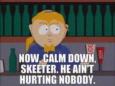 South Park Character Holding Beer At Bar GIF