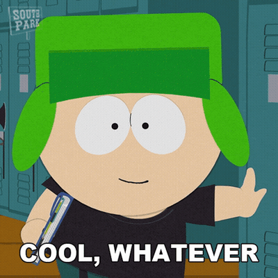 South Park Character Holding Book Saying Cool Whatever GIF