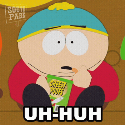 South Park Character Holding Cheesy Poofs GIF