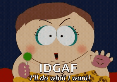 South Park Character Holding Lollipop Says IDGAF GIF