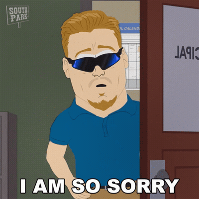 South Park Character I Am So Sorry Sunglasses GIF
