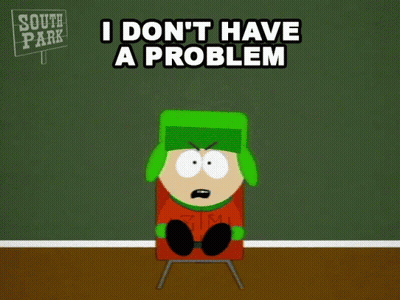 South Park Character In Chair Saying I Don't Have A Problem GIF