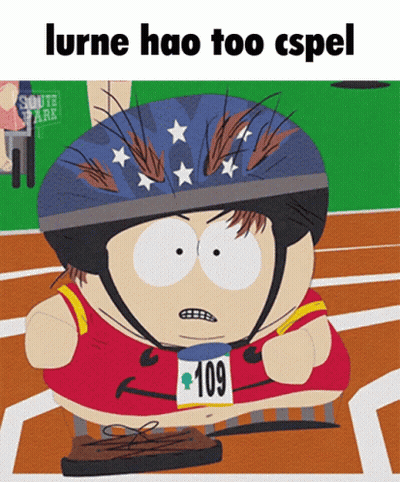 South Park Character In Helmet And 109 Bib GIF