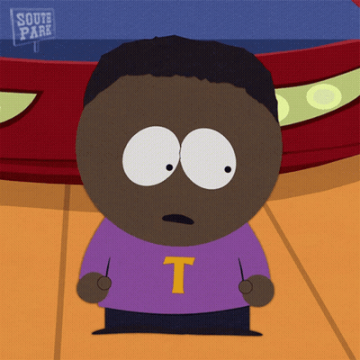 South Park Character In Purple Shirt With Yellow T GIF
