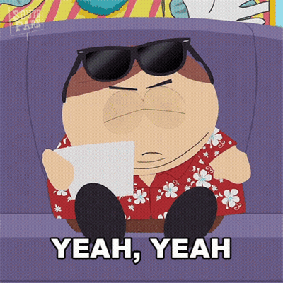 South Park Character On Couch Saying Yeah Yeah GIF