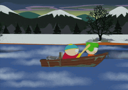 South Park Character Row The Boat Using Legs GIF
