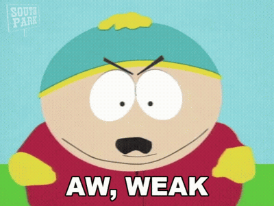 South Park Character Saying Aw Weak GIF