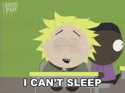 South Park Character Saying I Can't Sleep GIF