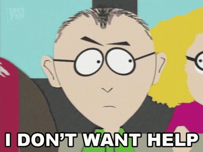 South Park Character Saying I Don T Want Help GIF