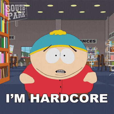 South Park Character Saying I'm Hardcore In Library GIF