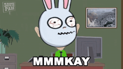 South Park Character Saying Mmkay GIF
