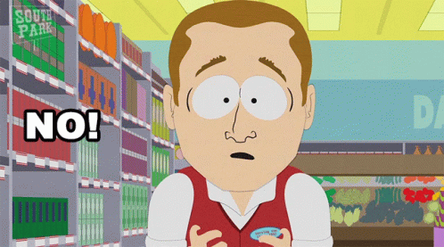 South Park Character Saying No GIF