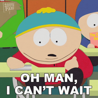 South Park Character Saying Oh Man I Can T Wait GIF