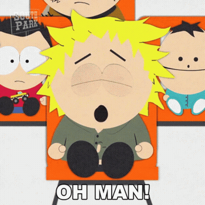 South Park Character Saying Oh Man GIF