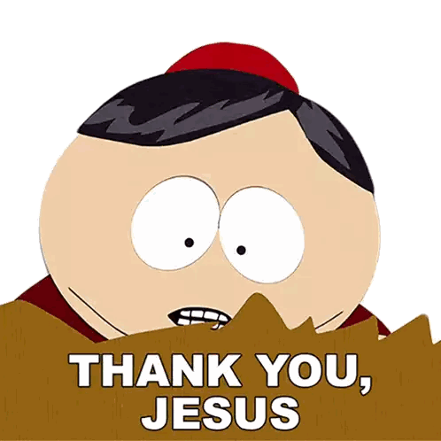 South Park Character Saying Thank You Jesus Sticker